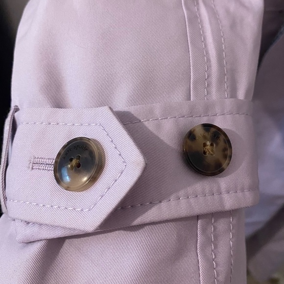 kate spade Lilac Trench Coat with Plaid Collar - Picture 6 of 12